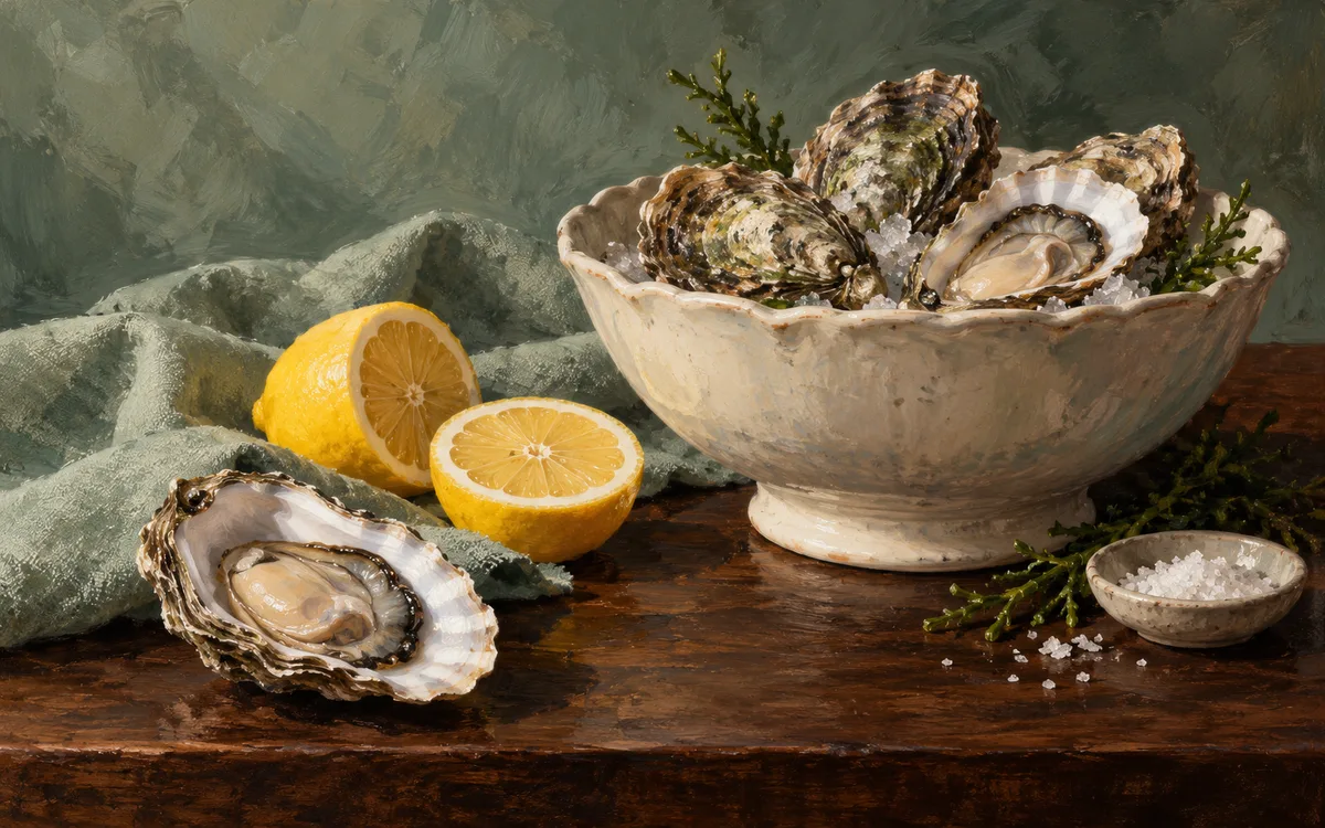 Original AI-generated dining illustration for scales restaurant; not a photo of the venue or its menu.