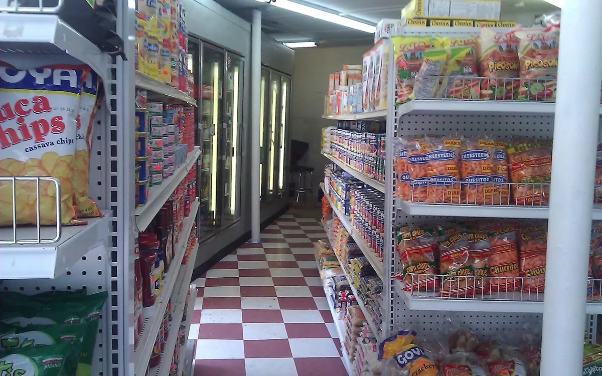 Grocery aisle at La Bodega Latina